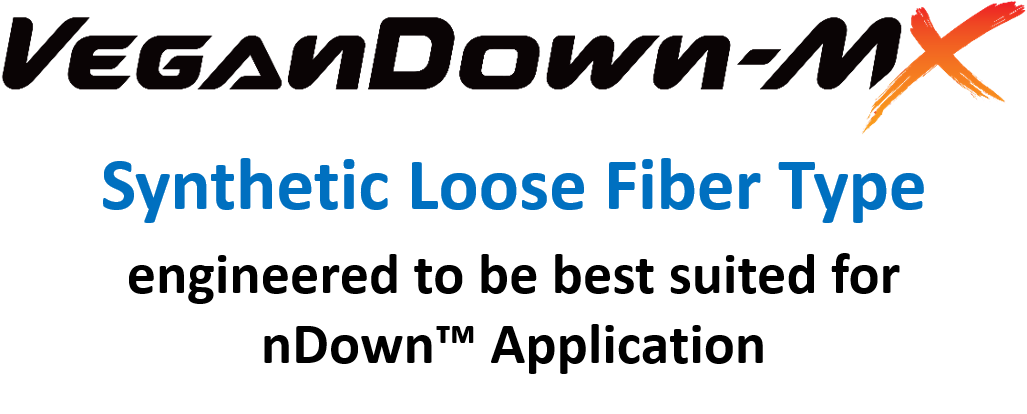 veegan down mx synthetic loose fiber type engineered to be best suited for ndown application