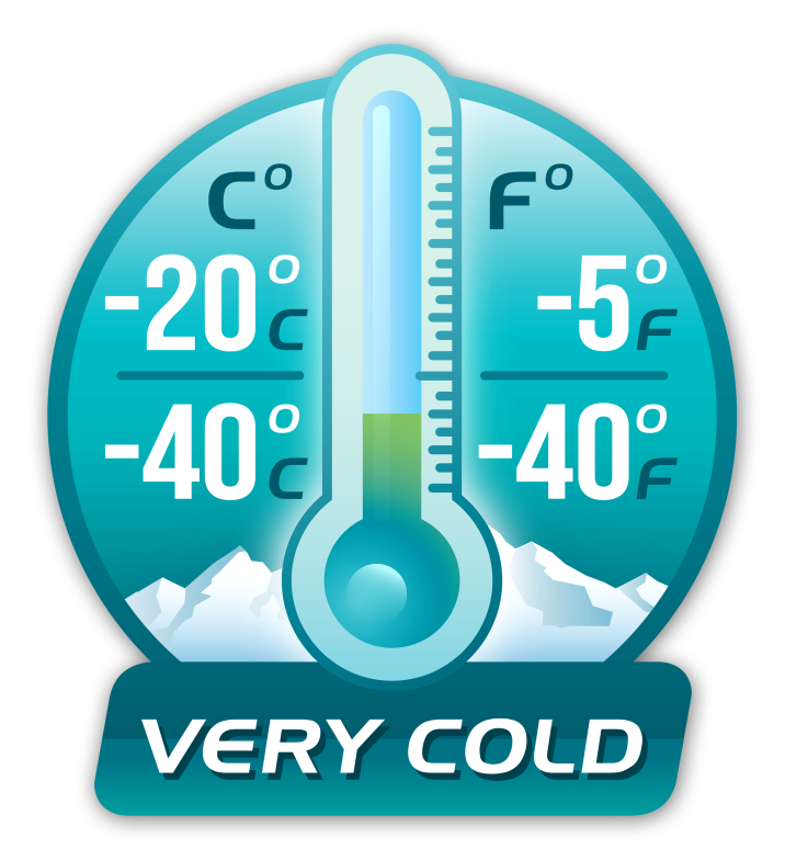 Very cold temperature rating logo (-20C to -40C)