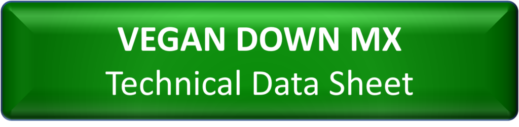 VeganDown Technical data Sheet on green background