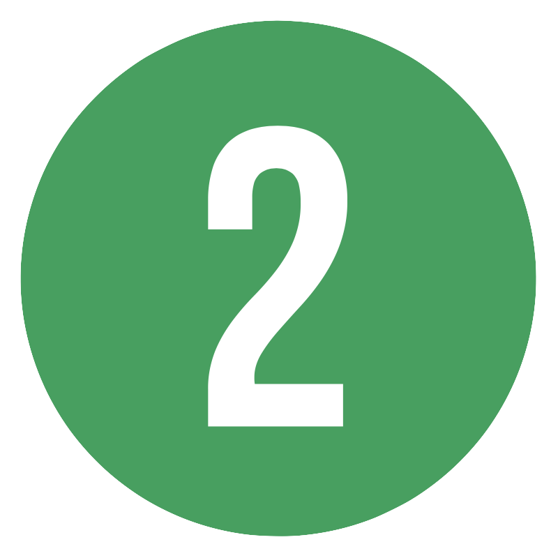 white number 2 in green opaque circle