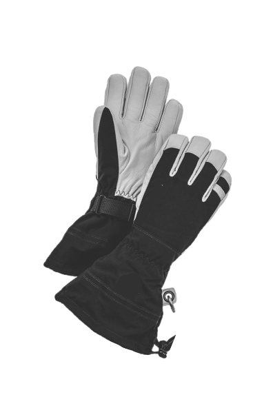 Black and white gloves filled with HEAT-MX technology