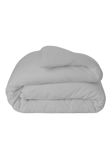 Folded white duvet