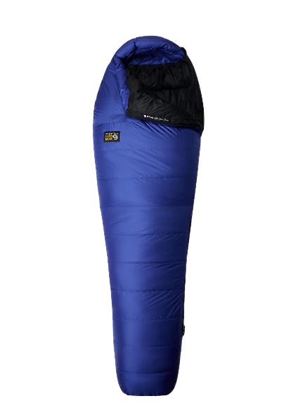 Blue sleeping bag filled with HEAT-MX insulation