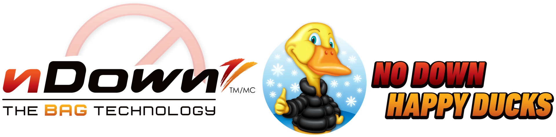 nDown Black letters with yellow duck wearing a black puffer coat